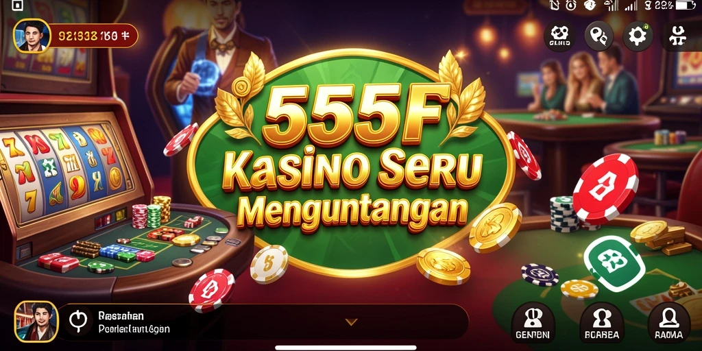 Tampilan gameplay seru di aplikasi 555F dengan berbagai pilihan permainan Kasino.