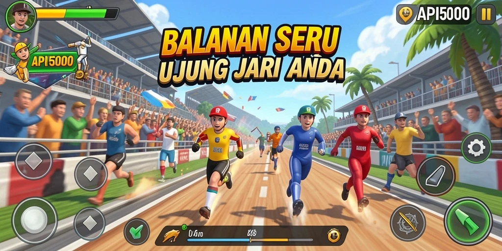 Tampilan gameplay menegangkan dalam balapan cepat API5000.