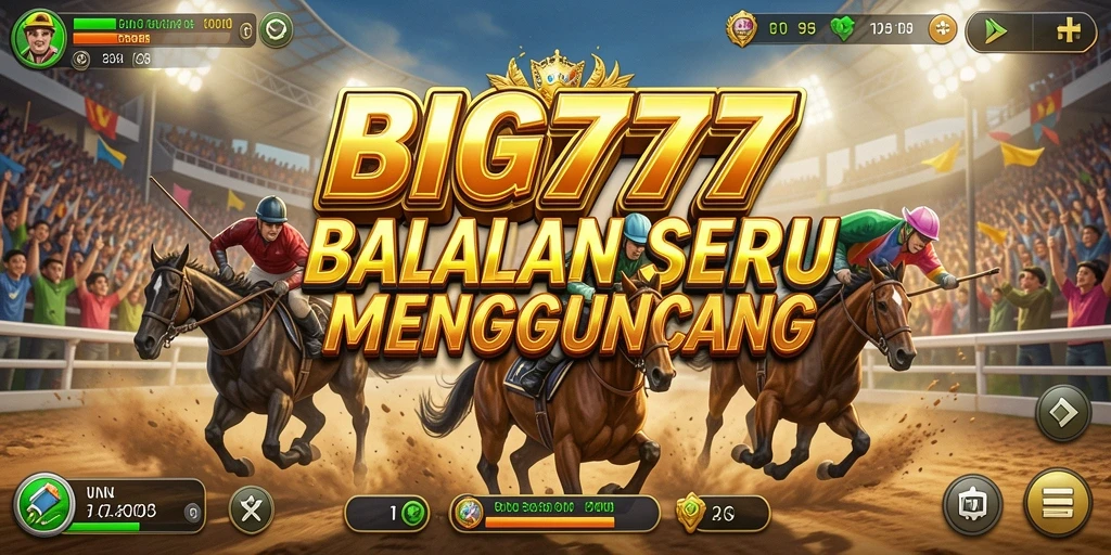Tampilan gameplay seru dari balapan dalam BIG777 yang menegangkan.