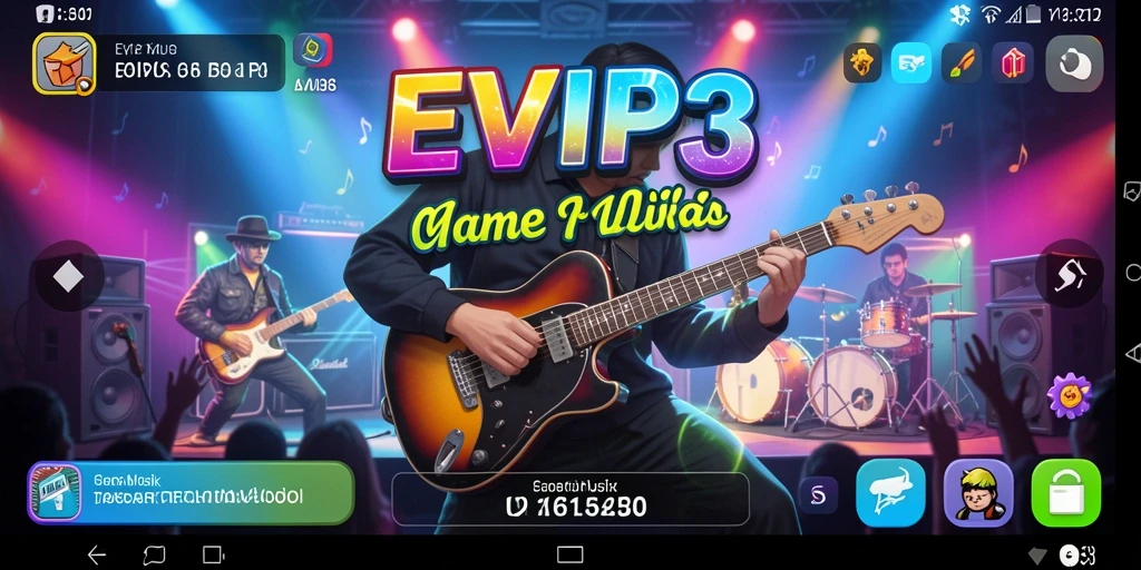 Screenshot utama EVIP3 menampilkan gameplay seru dengan warna-warna cerah.