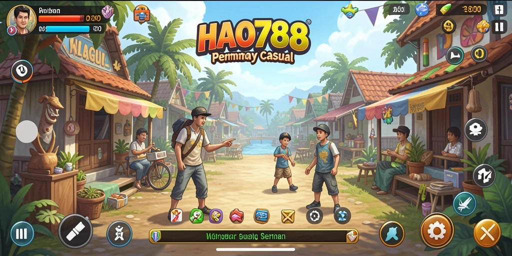 Tampilan gameplay HAO788 yang ceria dan interaktif.