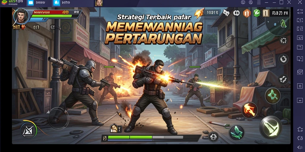 Screenshot menampilkan pertempuran strategis yang mendebarkan dalam HIT9.