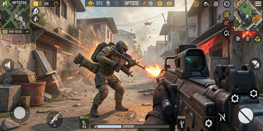 Screenshot tampilan gameplay HPTOTO yang intens dan penuh aksi.
