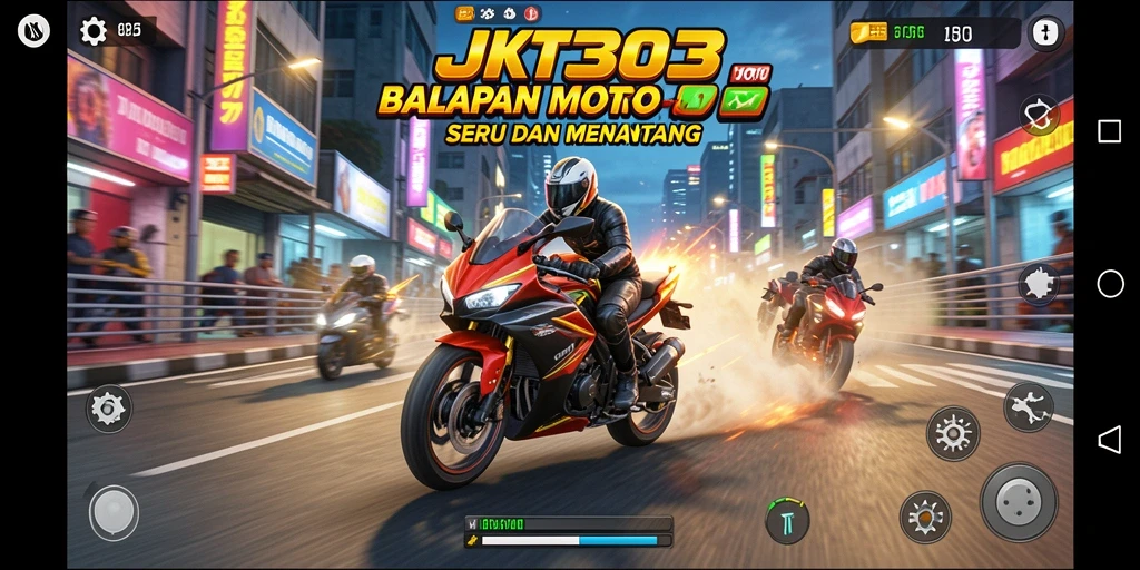 Tampilan aksi balapan motor yang mendebarkan di JKT303.