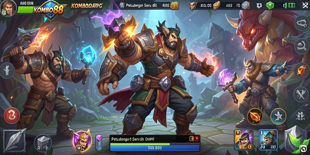 Tampilan aksi seru dari gameplay KOMBO88 dalam dunia ARPG.