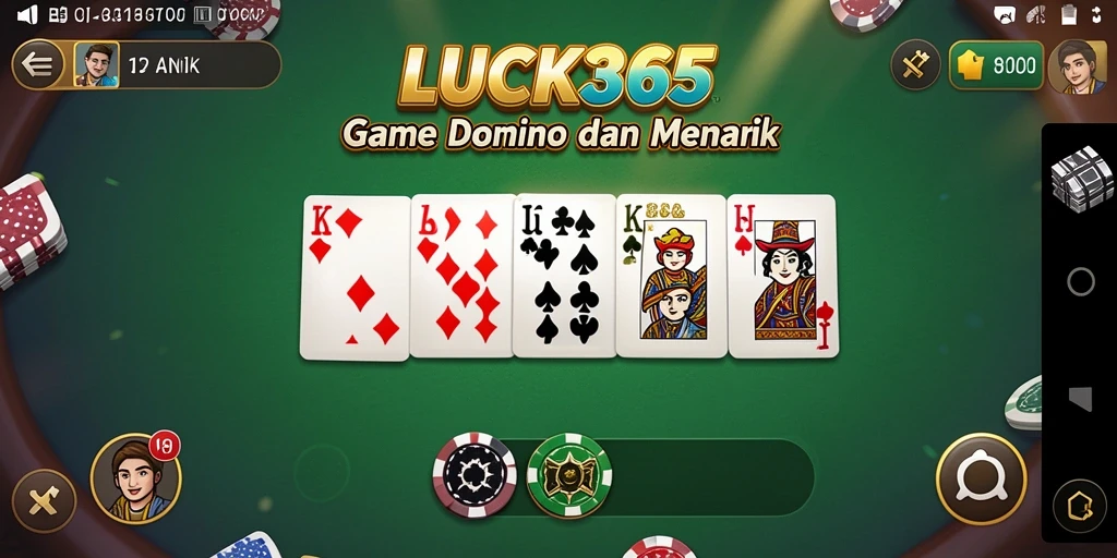 Tampilan menarik dari gameplay domino di LUCK365.