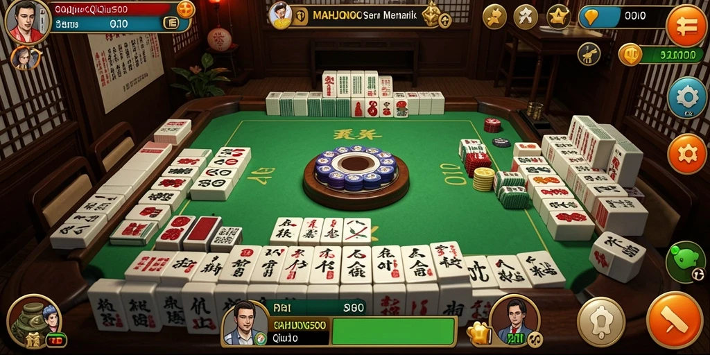 Screenshot gameplay QiuQiu yang seru di MAHJONG500.