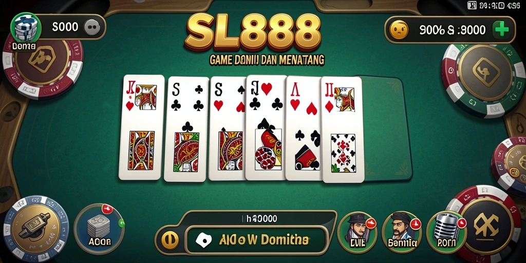 Tampilan gameplay SL888 saat bermain domino yang seru dan penuh strategi.