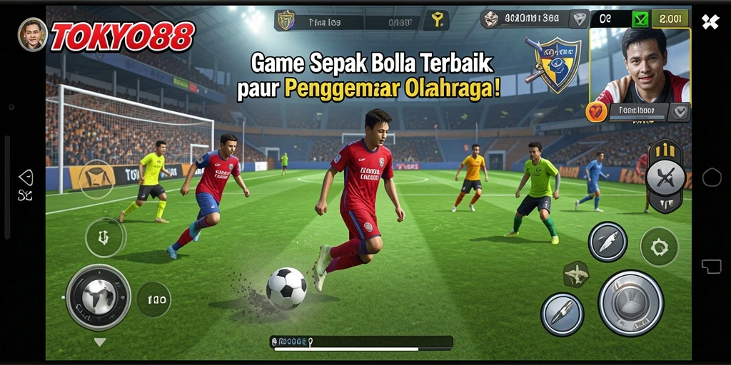 Tampilan gameplay <strong>TOKYO88</strong> yang penuh aksi di lapangan sepak bola.